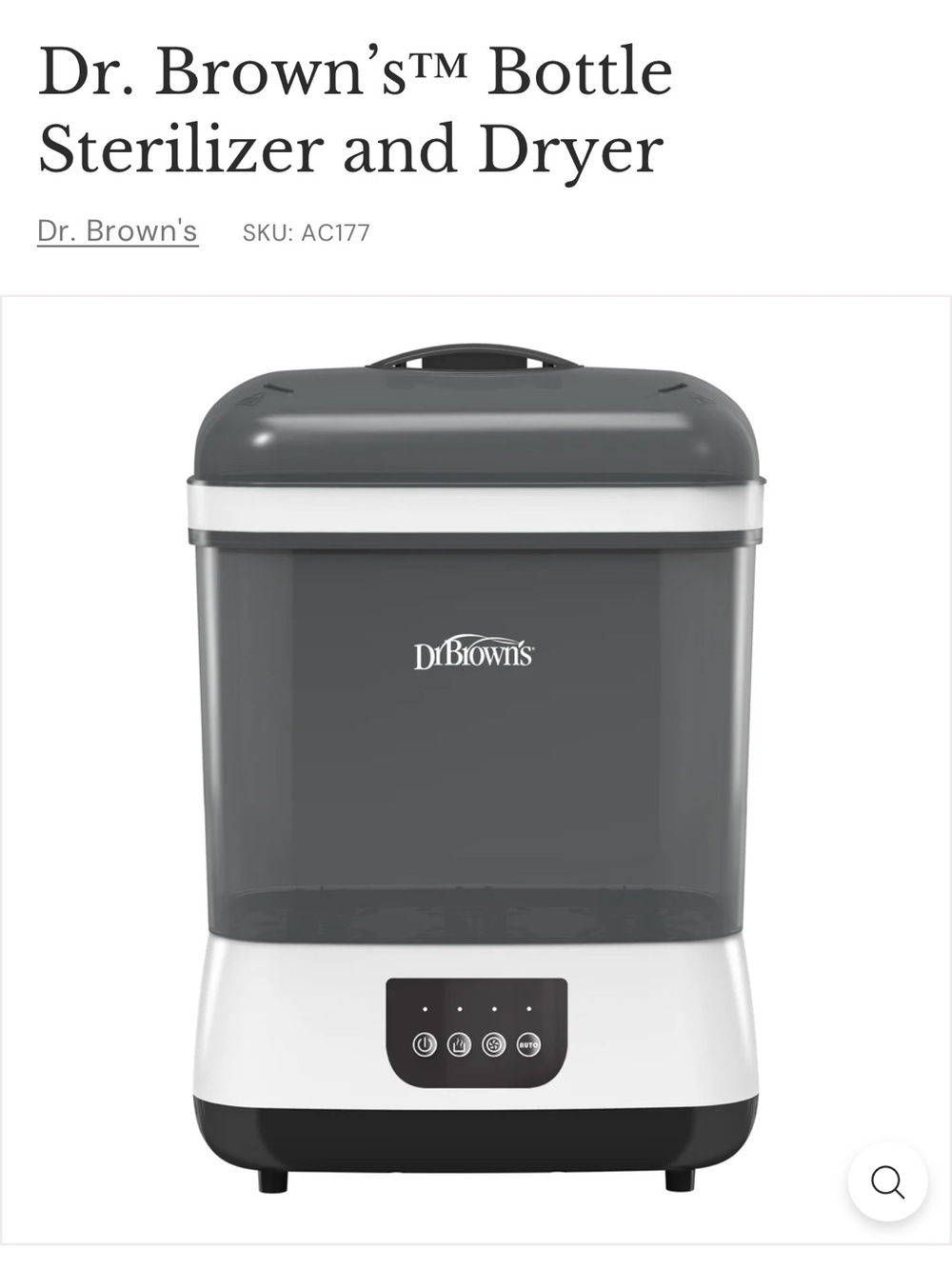 Dr. Browns Bottle Sterilizer & Dryer